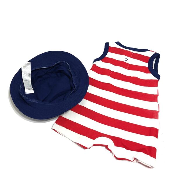 NEW Baby Starters Americana Romper Hat Set Boy Girl Bodysuit 18 Months - Picture 3 of 4